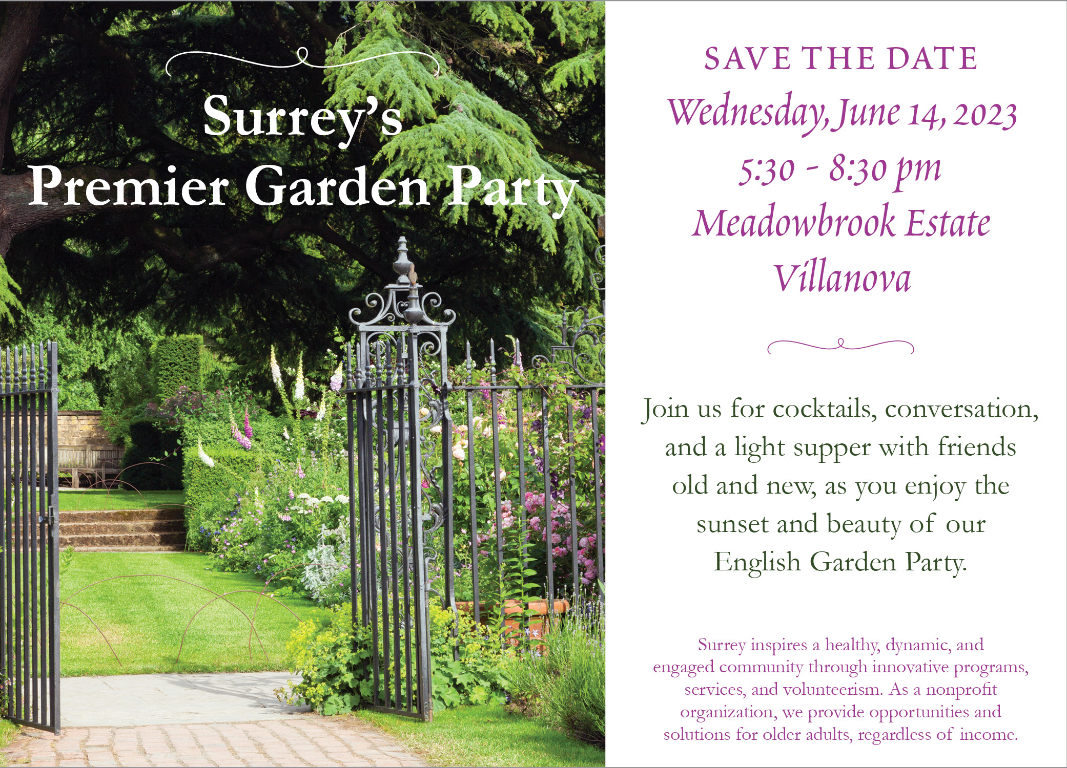 save the date from garden party